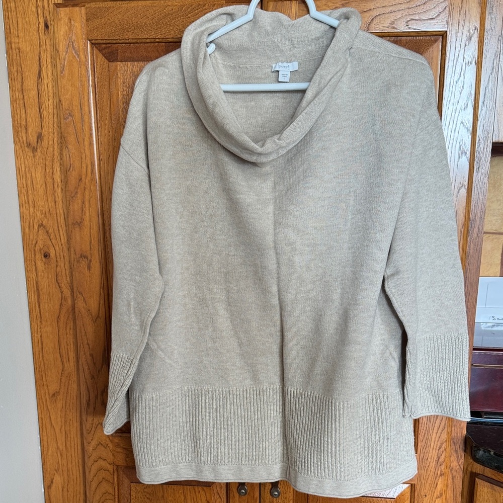 J. Jill Light Beige Cowl Neck Sweater